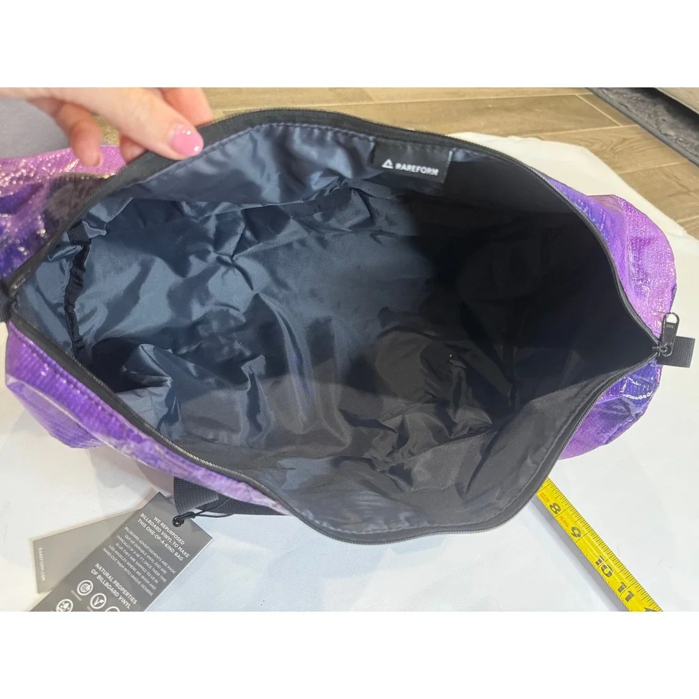 Rareform‎ Duffel Bag Unisex Purple NEW Repurposed Billboard Vinyl One of a Kind